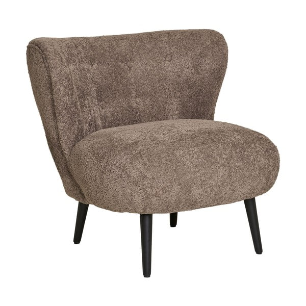 Fotoliu maro cu tapițerie din țesătură bouclé Covelo – House Nordic