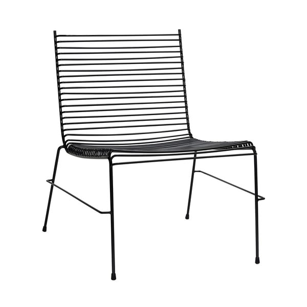 Fotoliu de grădină negru din metal String – Hübsch