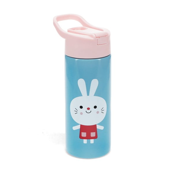 Sticlă pentru copii albastru-deschis din oțel inoxidabil 500 ml Lottie & Friends – Rex London