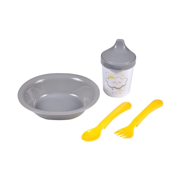 Set de veselă pentru copii 4 buc. din plastic Cloud – Bébé Douceur