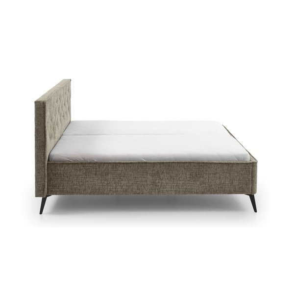 Pat matrimonial verde închis tapițat fără somieră 180x200 cm Alicante – Meise Möbel-image-4