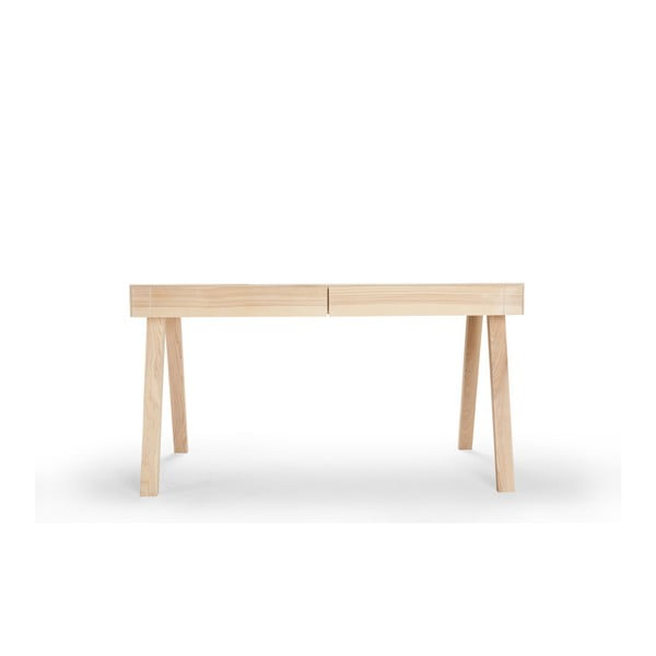 Birou din frasin lituanian cu 2 sertare EMKO 4.9, 140 x 70 cm-image-3