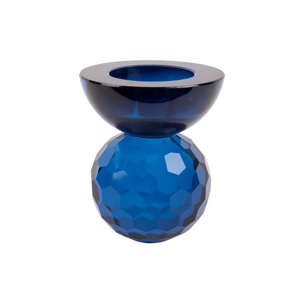 Sfeșnic din sticlă albastru Crystal Art - PT LIVING-image-1