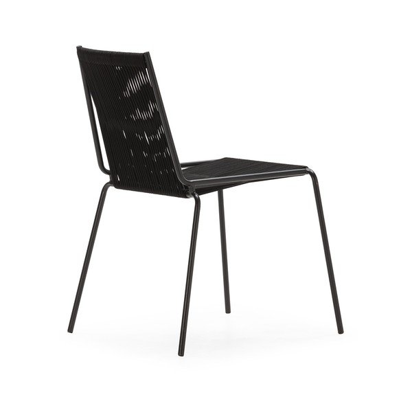 Scaune de dining negre stivuibile 2 buc. din metal Emily – Marckeric-image-3