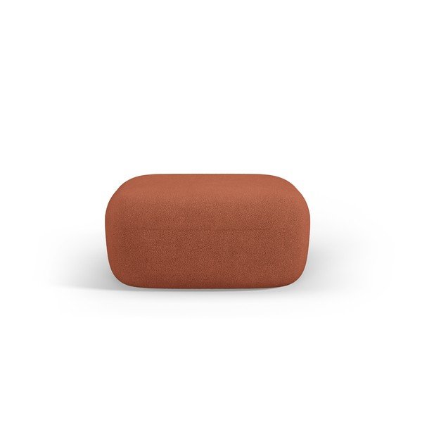 Puf teracotă cu tapițerie din țesătură bouclé Jenny – Micadoni -image-1