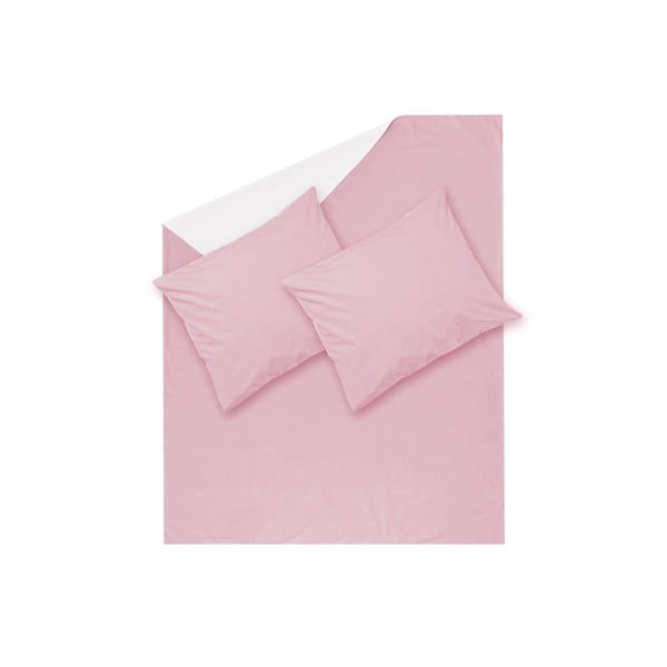 Lenjerie de pat Hawke&Thorn Parker Binary, 240 x 220 cm + față de pernă 50 x 80 cm, roz