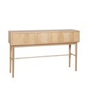 Masă consolă în culoare naturală cu aspect de lemn de stejar 38x150 cm Herringbone – Hübsch