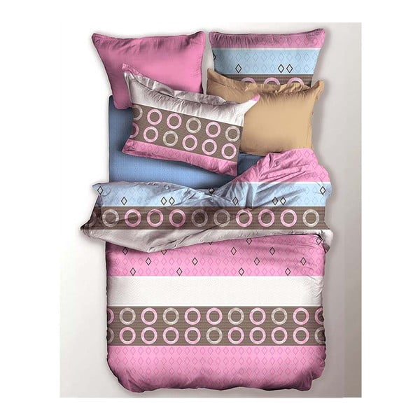 Lenjerie de pat roz din microfibră pentru pat dublu 220x200 cm Morgen – AmeliaHome