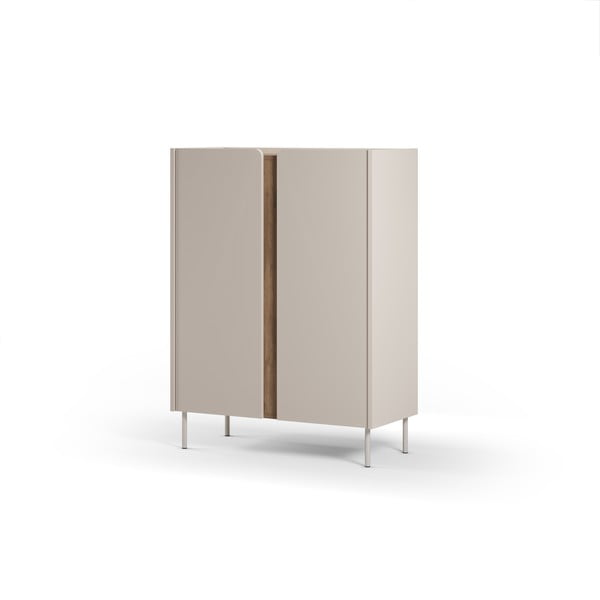 Dulap crem/în culoare naturală cu aspect de lemn de stejar 90x120x40 cm Lucile – Marckeric-image-4