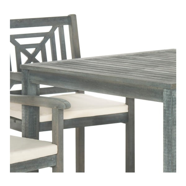 Set masă pentru grădină și scaune din lemn de acacia Safavieh Riva, gri-image-4