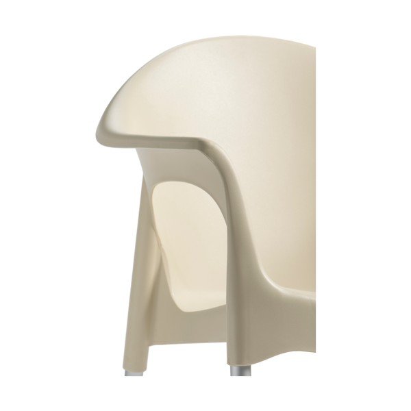 Scaun de grădină bej din plastic Lisa - Rojaplast-image-1