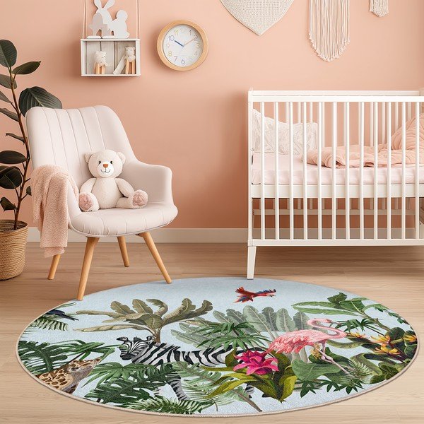 Covor pentru copii lavabil ø100 cm Jungle – Mila Home-image-3
