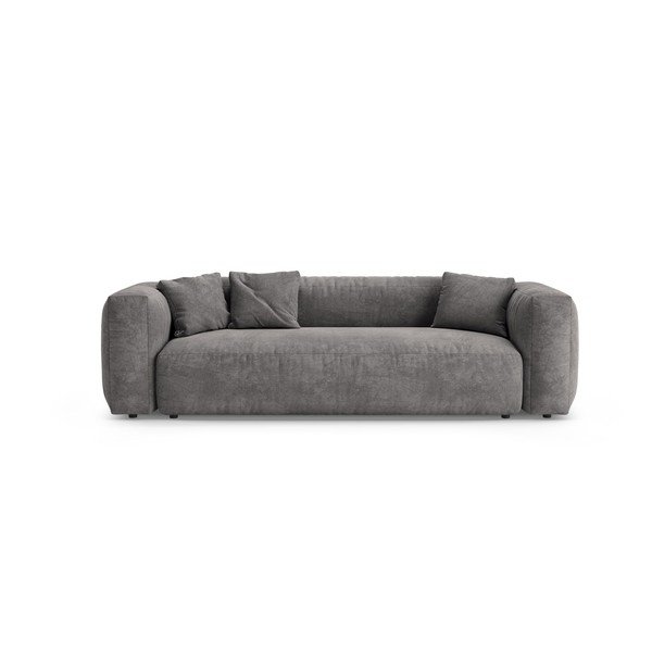 Canapea modulară gri extensibilă cu tapițerie din catifea 264 cm – Micadoni 