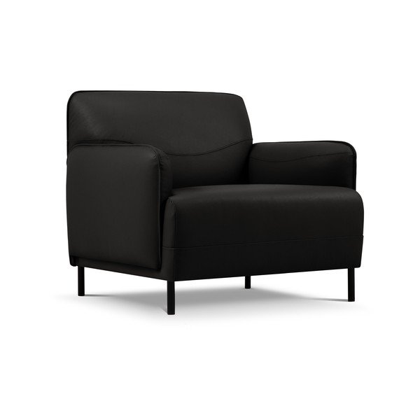 Fotoliu din piele Windsor & Co Sofas Neso, negru