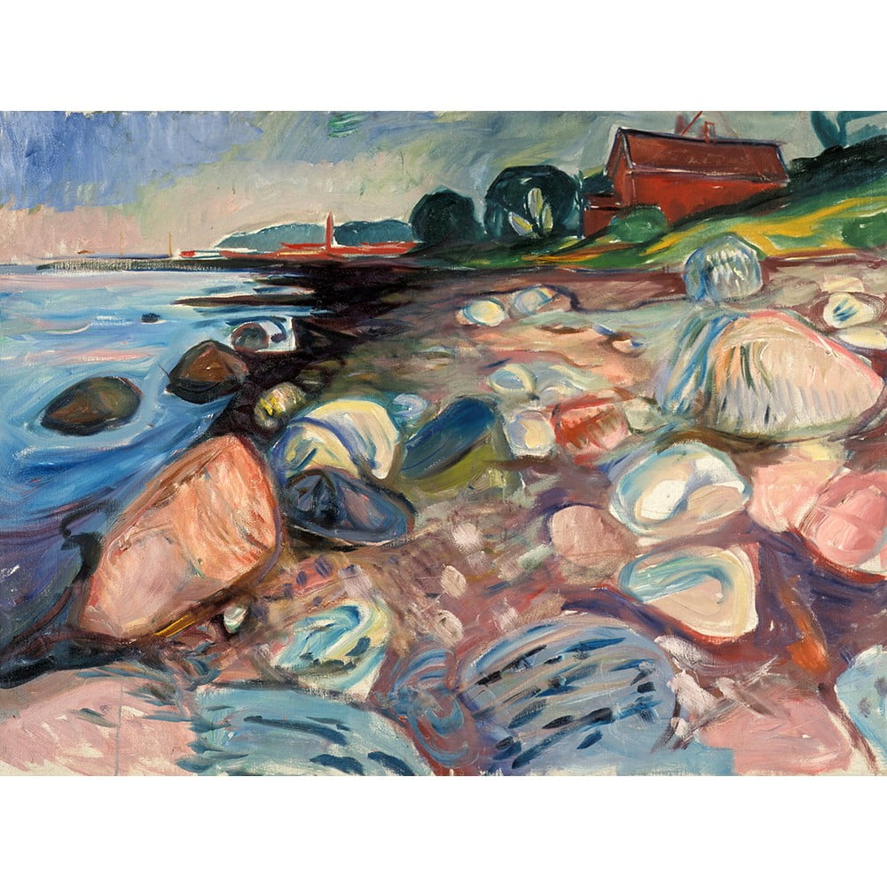 Reproducere tablou Edvard Munch - Shore with Red House, 70 x 50 cm