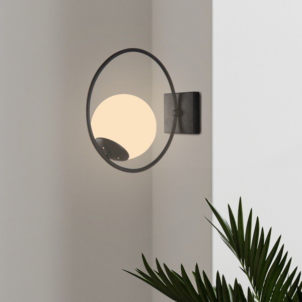Aplică de perete neagră ø 15 cm Ates – Squid Lighting-image-1