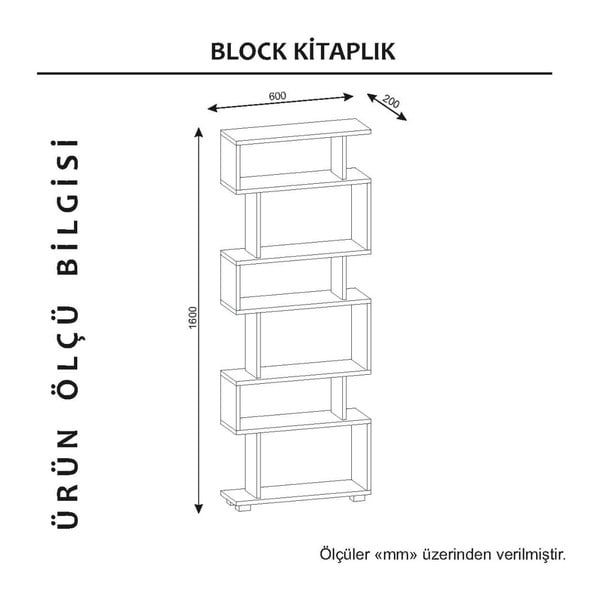 Bibliotecă Blok, alb-maro-image-2