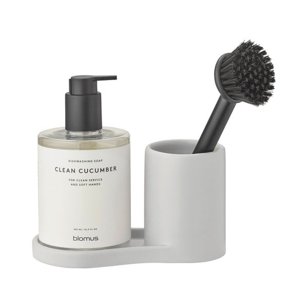 Suport pentru accesorii de spălat gri deschis din gresie Piro – Blomus-image-2