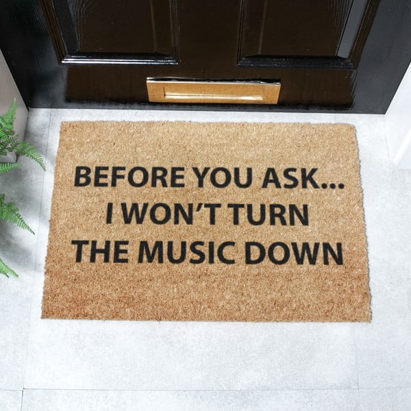 Covoraș de intrare din fibre de nucă de cocos 40x60 cm Loud Music – Artsy Doormats-image-2