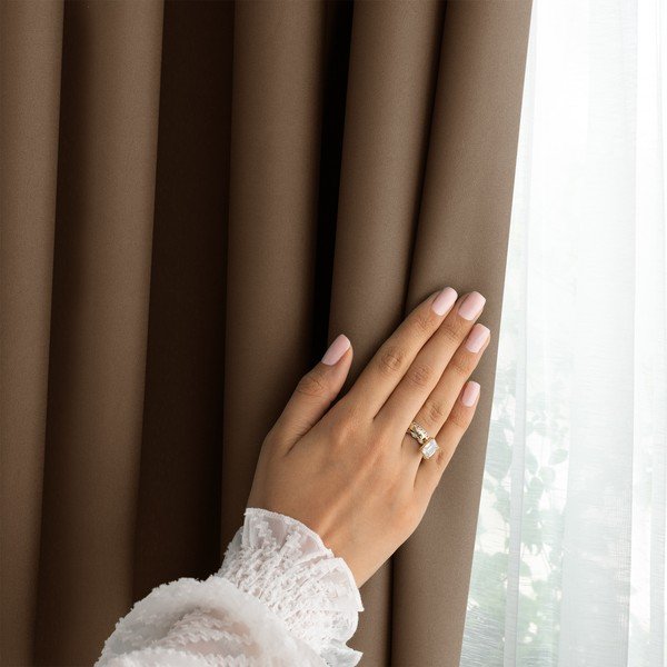 Draperie maro dimout (semi-opacă) 140x250 cm Carli Tie – Restilo-image-3