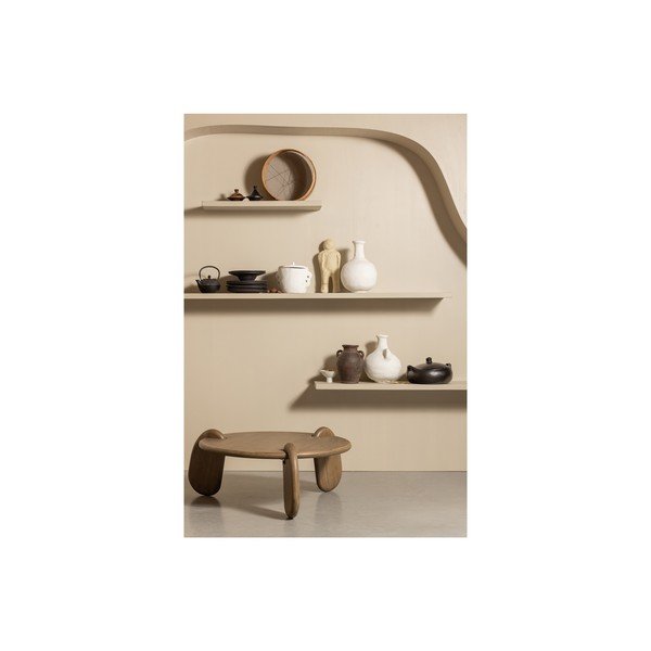 Măsuță de cafea maro rotundă cu blat cu aspect de lemn de nuc ø 100 cm Imbue – BePureHome-image-4