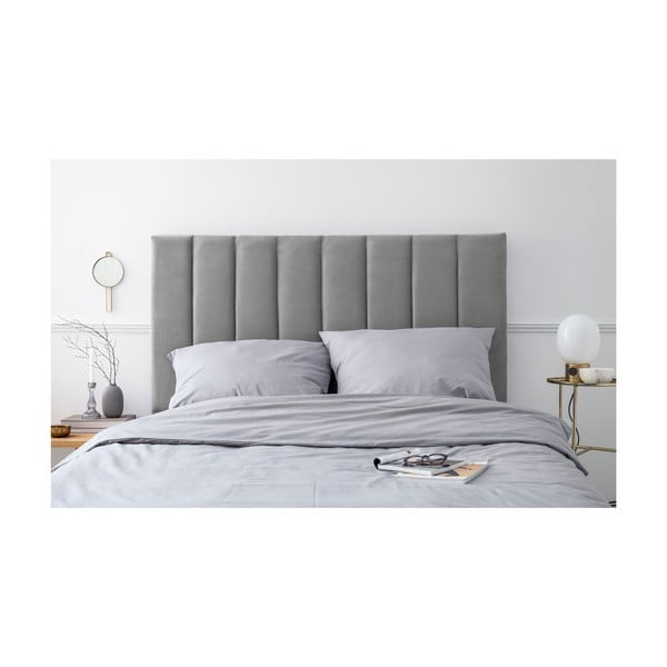 Tăblie de pat gri deschis tapițată 140x120 cm LA - Cosmopolitan Design-image-3