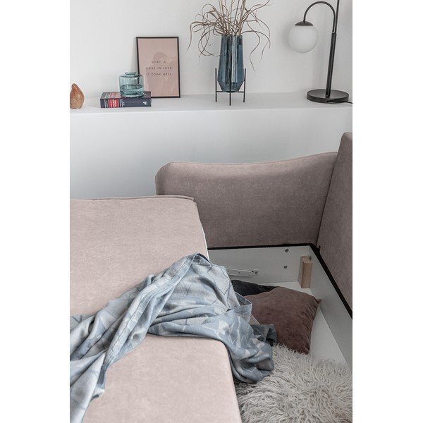 Canapea extensibilă din catifea Miuform Tender Eddie, bej-image-1