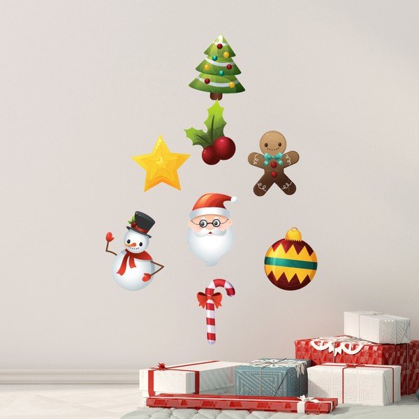 Set autocolante Crăciun Ambiance Santa Claus and Snowmen, 9 buc.-image-1