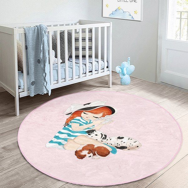 Covor pentru copii roz ø 120 cm Comfort – Mila Home-image-4