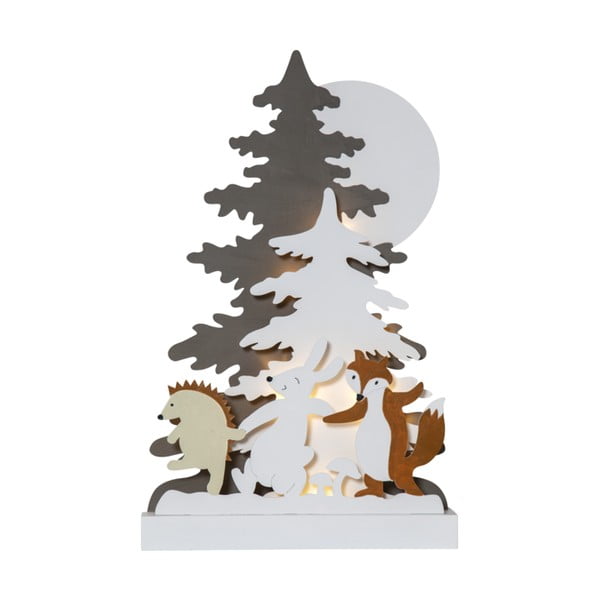 Decorațiune din lemn cu LED pentru Crăciun Star Trading Forest Friends, înălțime 44 cm