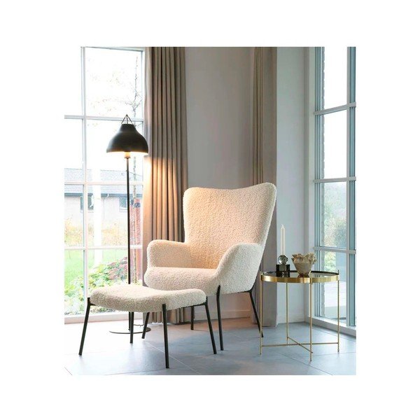 Fotoliu crem cu tapițerie din blană artificială Glasgow – Bonami Essentials-image-1