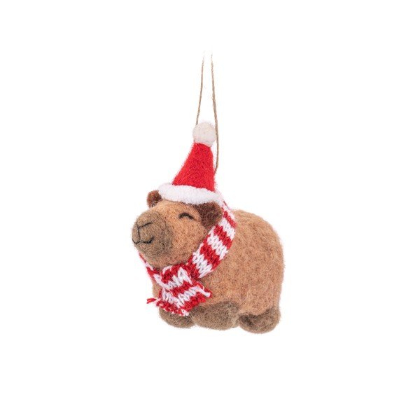 Ornament de Crăciun lucrat manual din lână 11 cm Capybara – Sass & Belle