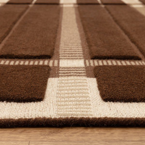 Covor maro/bej țesut manual din lână 120x170 cm – Asiatic Carpets-image-4