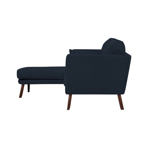 Canapea cu 3 locuri Mazzini Sofas Elena, cu șezlong pe partea stângă, albastru închis-image-3