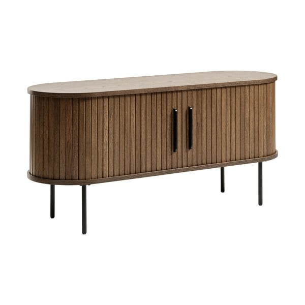 Masă TV maro cu aspect de lemn de stejar 120x56 cm Nola – Unique Furniture-image-1