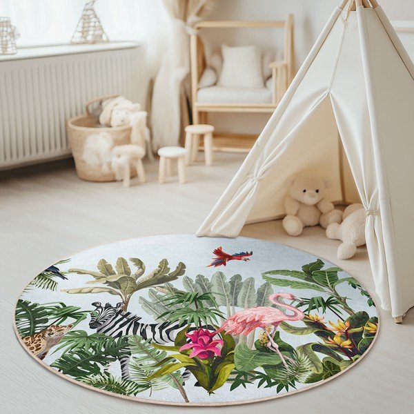 Covor pentru copii lavabil ø100 cm Jungle – Mila Home-image-2