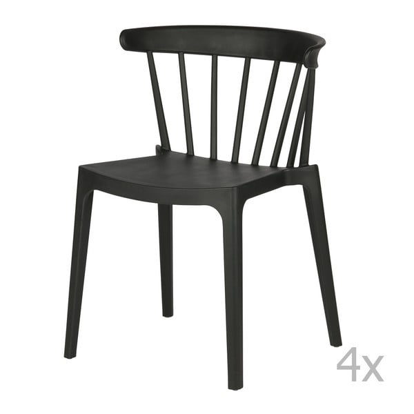 Set 4 scaune De Eekhoorn Daan, negru