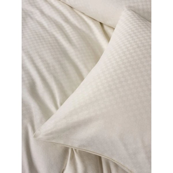 Lenjerie de pat bej din bumbac ranforcé pentru pat de o persoană 140x200 cm Checkered – Mila Home Luxury-image-3