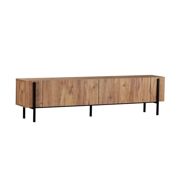 Comodă TV în culoare naturală cu aspect de lemn de pin 180x45x30 cm Nexus – Kalune Design