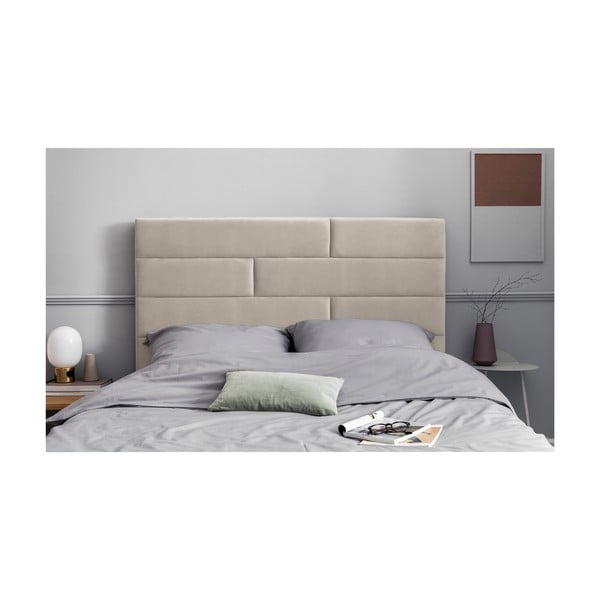 Tăblie de pat bej tapițată 160x120 cm NY - Cosmopolitan Design-image-3