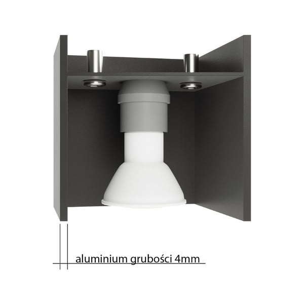 Plafonieră neagră cu abajur din metal 10x10 cm Lorum – Sollux-image-3