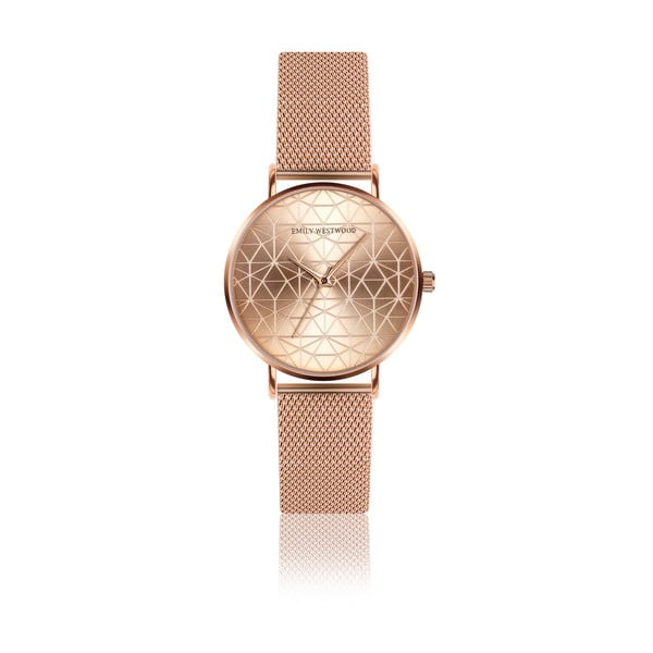 Ceas damă, curea metalică din inox Emily Westwood Sophia, roz auriu