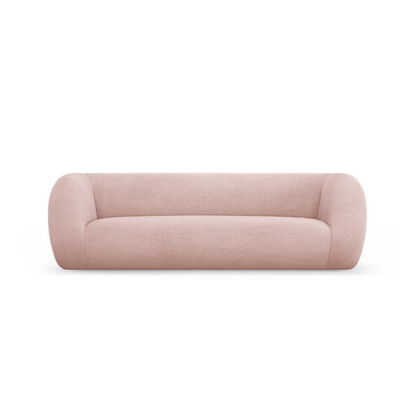 Canapea roz-deschis cu tapițerie din stofă bouclé 230 cm Essen – Cosmopolitan Design