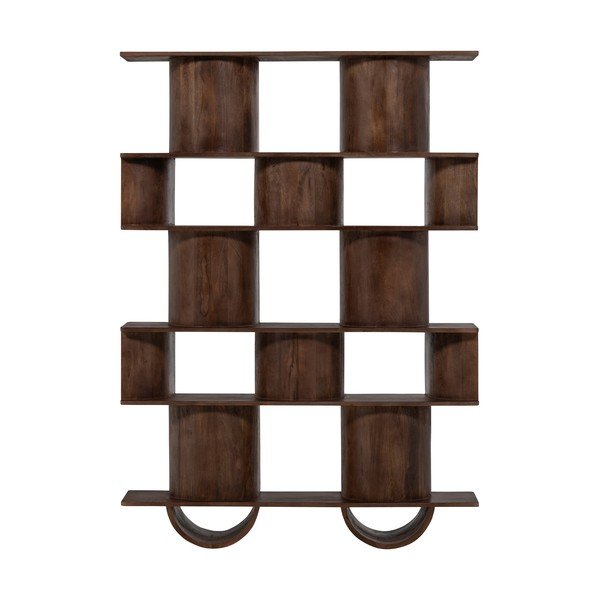 Bibliotecă maro închis din lemn de mango 130x180x35 cm Sinne – WOOOD-image-3