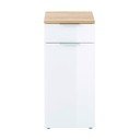 Dulap de baie alb scund cu aspect de lemn de stejar 39x86 cm Pescara – Germania