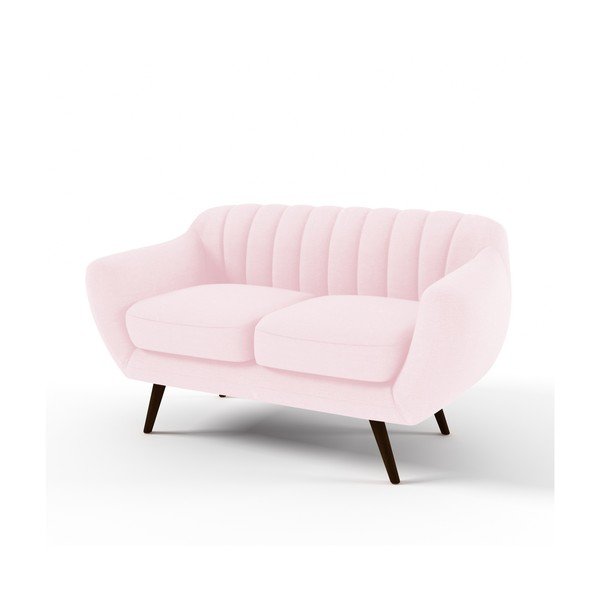 Canapea pentru 2 locuri Vivonita Kennet, roz pastel