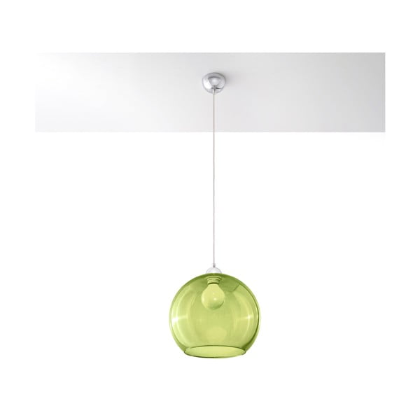 Lustră verde cu abajur din sticlă ø 30 cm Bilbao – Sollux-image-2