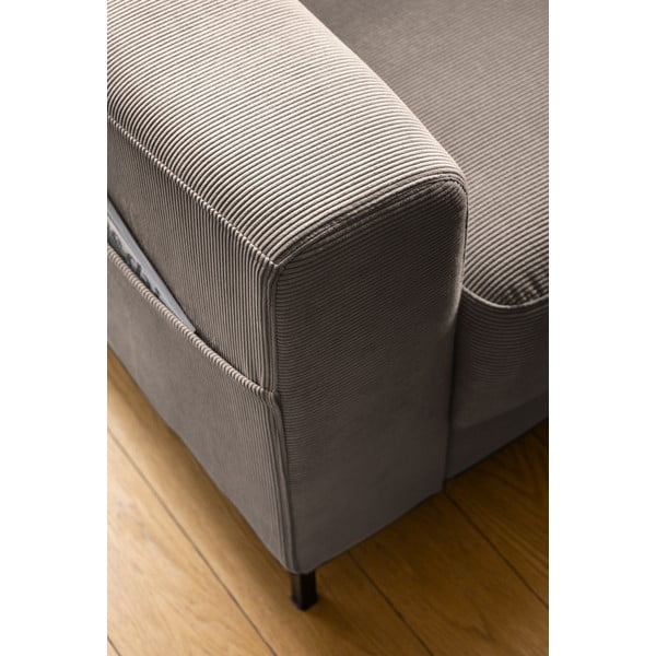 Fotoliu maro cu tapițerie din catifea reiată Lofty Lilly – Miuform-image-4