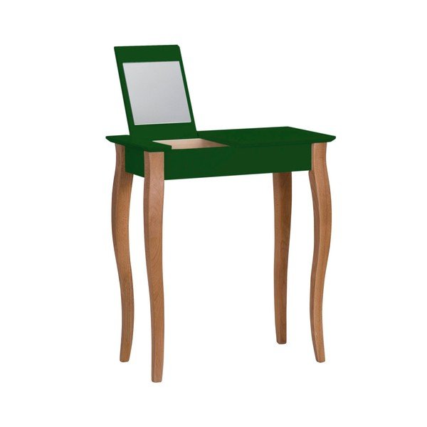 Masă de toaletă cu oglindă Ragaba Lillo, lățime 65 cm, verde închis
