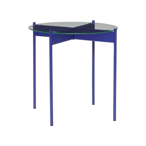 Măsuță auxiliară rotundă cu blat din sticlă ø 45 cm Beam – Hübsch